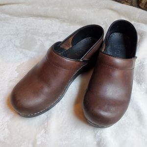 Dansko brown leather clogs